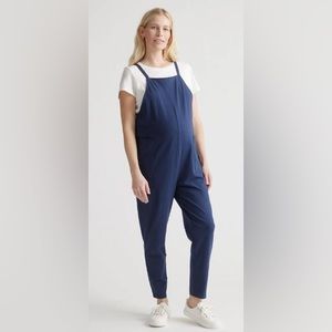 Quince Organic Cotton Maternity Overalls in Navy - Medium - NWOT